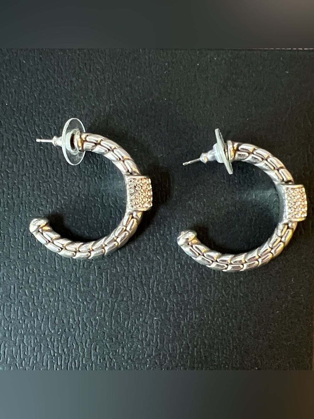 BRIGHTON MEREDIAN HOOP EARRINGS WITH SWAROVSKI CRYSTALS